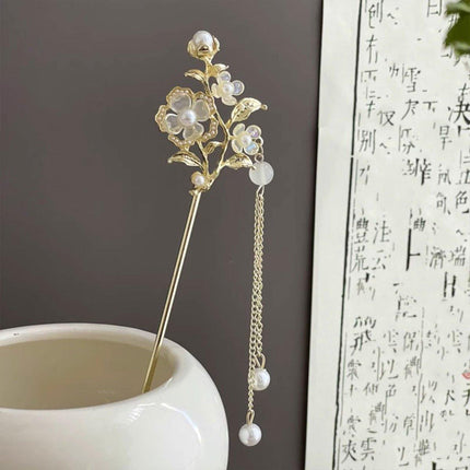 Rose Sprigs Hairpin Hanfu Headdress Vintage Chinese Hair Accessories