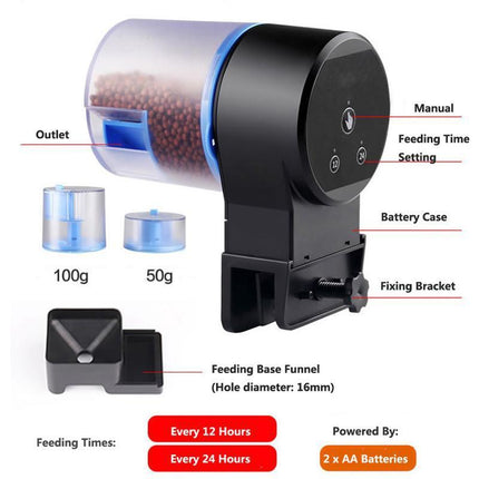 Adjustable Auto Fish Feeder Feeding Aquarium Tank Automatic Food Dispenser Timer - Aimall