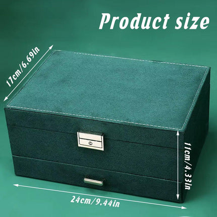Vintage Triple Jewellery Storage Box Multifunctional Organizer Jewellery Case