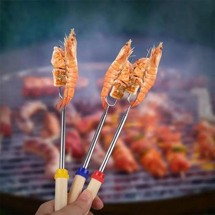 Marshmallow Roasting Sticks Extendable Fork BBQ Campfire Kids Fun Barbecue - Aimall