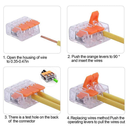 75PCS 221 Electrical Connector Wire Block Clamp Terminal Cable 2/3/5Way HOT - Aimall