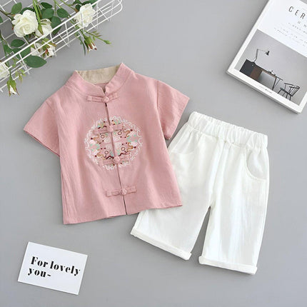 Chinese Style Boys Tang Suit Summer Hanfu Dress Traditional Outfit