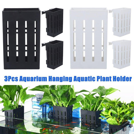 Hydroponic Plant Storage Rack Fish Tank Decoration Square Aquarium Basket Holder