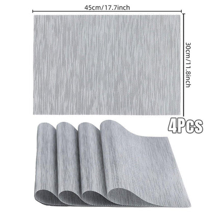 4PCS PVC Braided Placemat Heat Insulation Mat Home Non-slip Waterproof Coaster