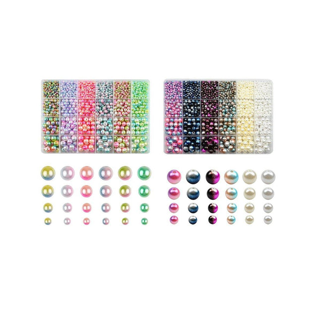 1890PCS Mermaid Faded Colour Perforated Pearl DIY Craft Set Jewelry Making
