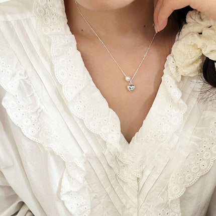 Luxury Zircon Love Pendant Necklace Elegant Copper Chain Jewelry Gift