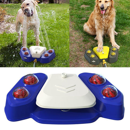 Automatic Water Feeder Dispenser with Bath Spray and Footstep Dog Toys for Pets