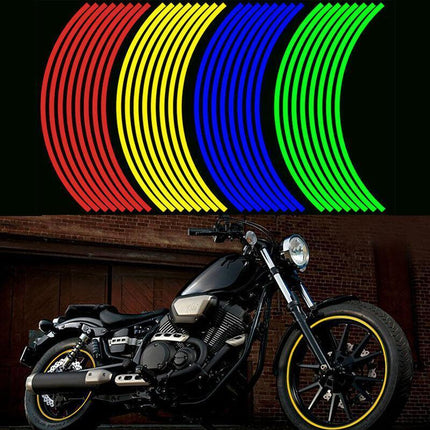 18" Reflective Rim Tape Wheel Stripe Decal Trim Sticker For Car Motorcycle