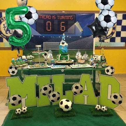 32 Inch Green Soccer Balloons 5 Pieces Set World Cup Birthday Party Decoration