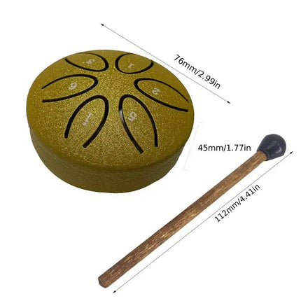 Hollow Steel Tongue Drum Percussion Instrument for Meditation Yoga Music Practice