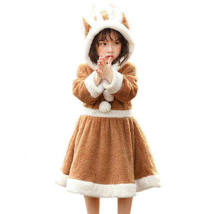 Christmas Kids Elk Dress Costume Holiday Party Outfit Children's Clothing - Aimall