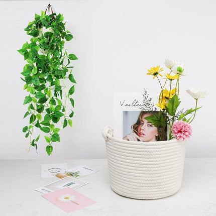 Twist Handle Round Storage Basket Durable Storage Bag Organiser Laundry Holder