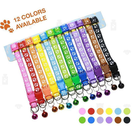 12 PCS Adjustable Whelping ID Collars with Bells - Aimall