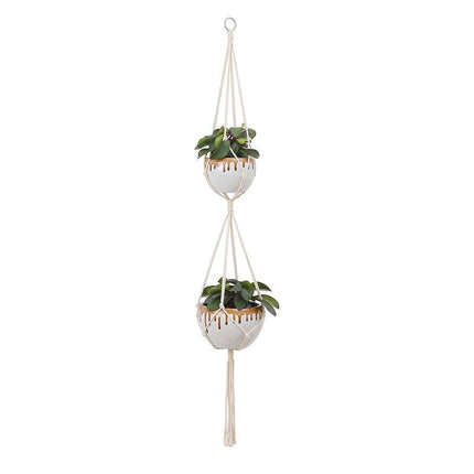 5x Pot Holder Macrame Plant Hanger Hanging Planter Basket Hemp Rope Braided New - Aimall