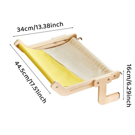 Window Hanging Cat Hammock Solid Wood Sun Bed Nest for All Seasons Durable