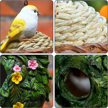 Resin Hanging Birdhouse Outdoor Garden Birdhouse for Birds Wild Birds Nesting