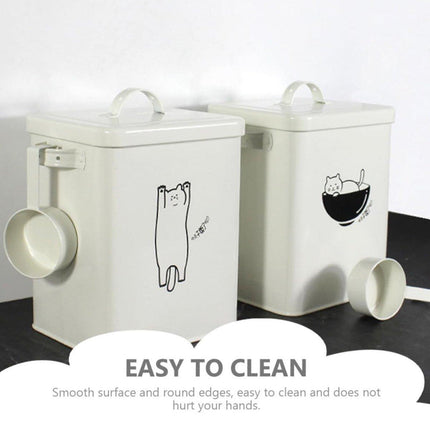 Food Storage Bucket Sealed Moisture Proof Container for Cat Dog Snacks Tin Box