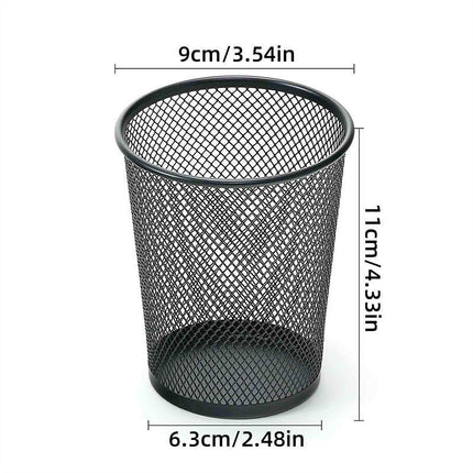4pcs Round Pen Holder Bucket Desktop Organiser Simple Storage Container Office