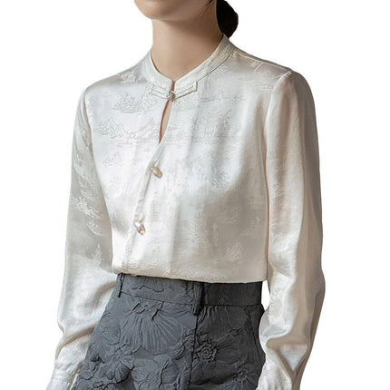 Chinese Style Embroidery one-piece Horse Face Skirt Long-sleeved Retro Shirt