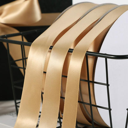 5/10PCS Thin Gift Wrapping Gold Ribbon Champagne Fabric Ribbons For Crafts - Aimall