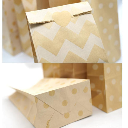 100PCS 4Styles Vintage Brown Kraft Paper Bags Food Bread Candy Favor Wedding Party Aimall