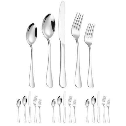 20/40pcs Stainless Steel Cutlery Set Knife Fork Spoon Western Hotel Tableware