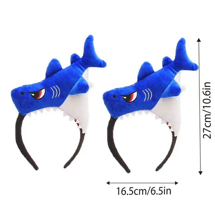 2pcs Blue Shark Cartoon Hairbands Face Washing Headband for Hair Accessories