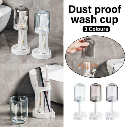 3Colours Bathroom Dustproof Toothbrush Holder Toothpaste Storage Rack Essentials