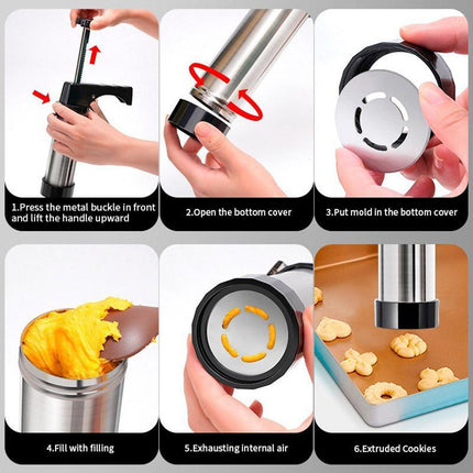 Biscuit Maker Squeeze Gun Laminating Gun for Home Baking Tools Moulds Set