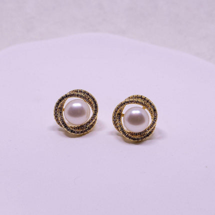 High Grade Elegant Pearl Earrings Fashion Jewelry Round Statement Earrings
