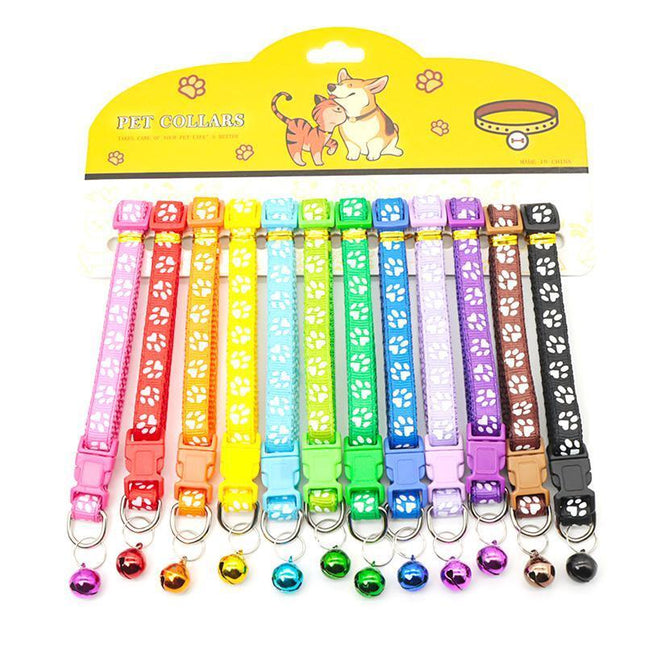 12 PCS Adjustable Whelping ID Collars with Bells - Aimall