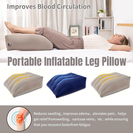 Inflatable PVC Leg Pillow Wedge Triangle Foot Cushion Flocking
