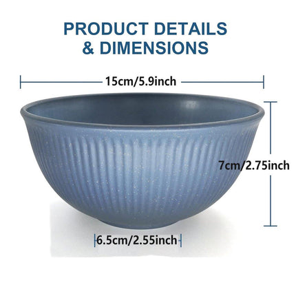 6pcs 26oz Wheat Straw Soup Bowl Set Home Kitchen Tableware Bowls