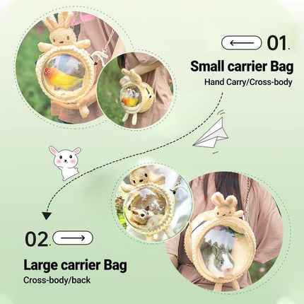 Portable Pet Carrier Bag for Hamster Chinchilla Breathable Travel Shoulder Bag