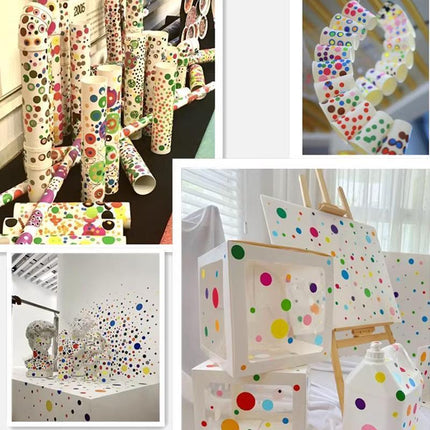 8mm to 50mm Round Dot Stickers Coloured Paper Labels Circles Dot Adhesive Sticky - Aimall