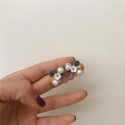 Handmade Petal Flower Earrings for Women Contrast Color Fashion Jewelry Trendy