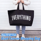 Large Canvas Black Tote Bag Reusable Shoulder Shopping Travel Bag