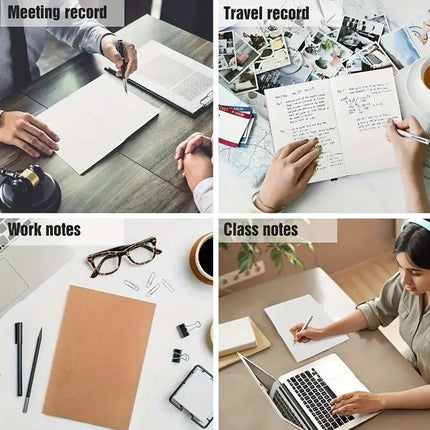 12PCS A5 Kraft Paper Notebooks Blank Grid Lined 72Page School Office Diary Book