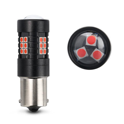 2X BAY15D 1156 RED LED BRAKE STOP TAIL LIGHT BULBS GLOBE BRIGHT ERROR FREE - Aimall