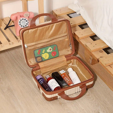 Portable Womens Mini Luggage Case Lightweight Large Capacity Cosmetic Bag