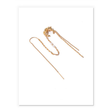 One Piece Earrings Pearl Ear Wire Wrap Design Ear Bone Cuff Clip For Women
