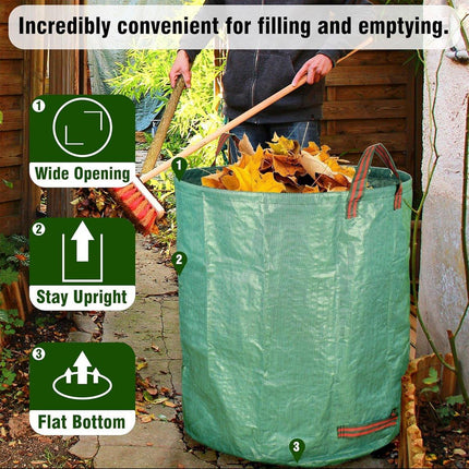 2PCS 500L Garden Leaf Collection Bag Large Reusable Waterproof Yard Storage Bags