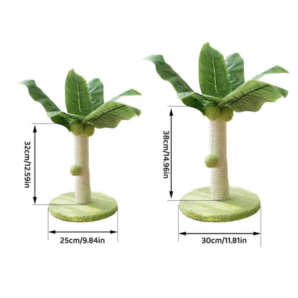 Cat Scratching Coconut Tree Kitten Post Sisal Covered Scratcher Pole Toy 32/38cm