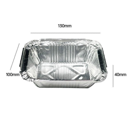 125PCS Disposable Quadrate Tin Foil Pans Oven Grill Safe Non-Stick Baking Trays