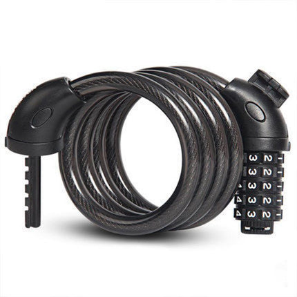 Bike Bicycle Cycling Lock 5-Digit Combination Security Cable Lock 12*1200mm - Aimall