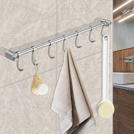 2PCS 304 Stainless Steel Bathroom Towel Hook Wall Mounted Clothes Kitchen Hanger
