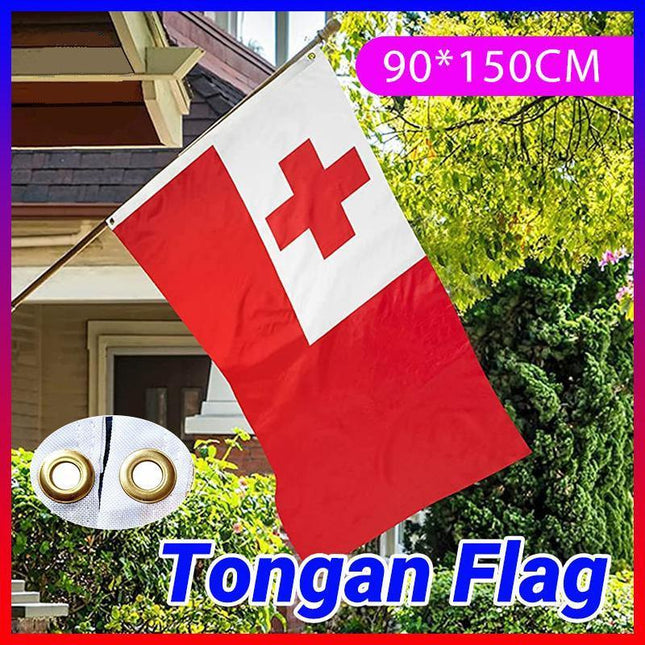 90 X 150CM Tongan Flag Large Puleʻanga Fakatuʻi ʻO Tonga Flag - Aimall