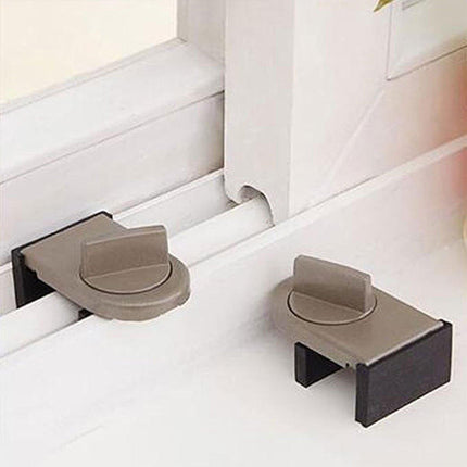 2pcs Window Limit Guard Lock Keyless Rotary Positioning Anti Shift Security Lock
