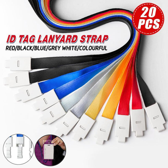 20PCS Badge PVC Swipe Work Opal Card Holder Security ID Tag Hang Lanyard Strap - Aimall