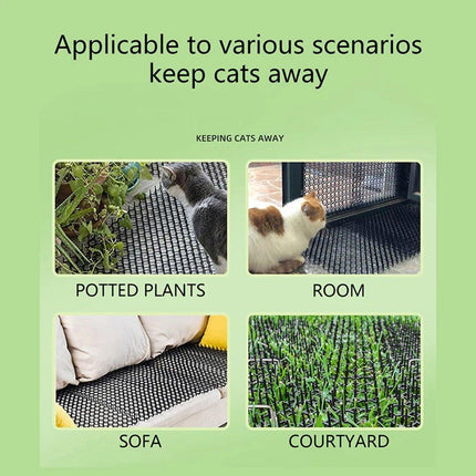 10pcs Anti-Cat Spike Mat Pet Deterrent Mat Outdoor Cat Repellent Netting Kit
